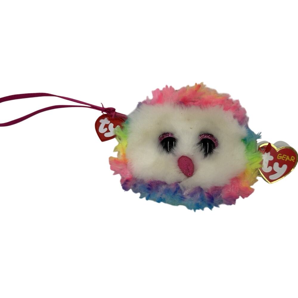Ty Gear Owen the Owl coin Plush Purse W/ wristlet strap Stuffed Animal Bag
